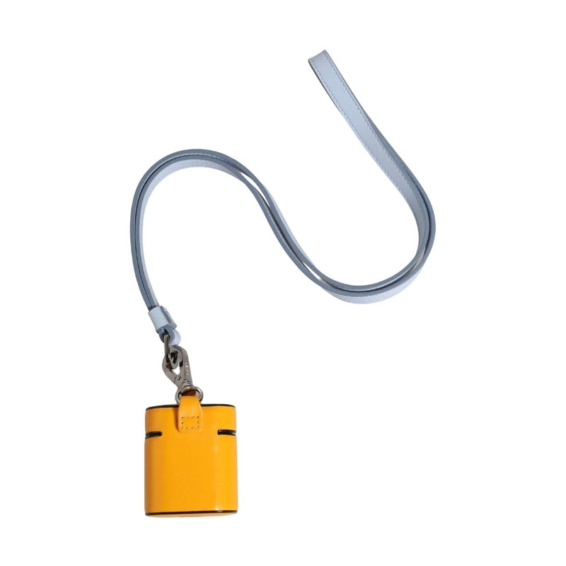 Dolce & Gabbana Case Yellow Calf Leather Logo Flip Holder Strap Airpods