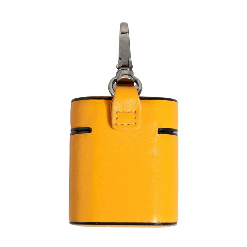 Dolce & Gabbana Case Yellow Calf Leather Logo Flip Holder Strap Airpods