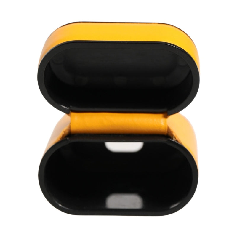 Dolce & Gabbana Case Yellow Calf Leather Logo Flip Holder Strap Airpods