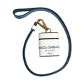 Dolce & Gabbana White Calf Leather Logo Flip Holder Strap Airpods Case