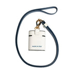 Dolce & Gabbana White Calf Leather Logo Flip Holder Strap Airpods Case