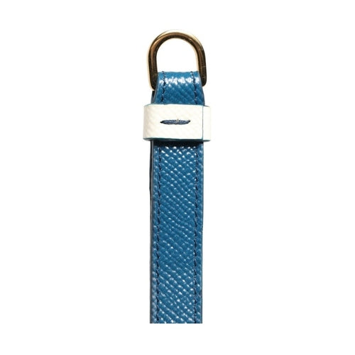Dolce & Gabbana White Calf Leather Logo Flip Holder Strap Airpods Case