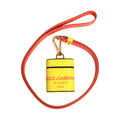 Yellow Calf Leather Logo Flip Holder Strap Airpods Case
