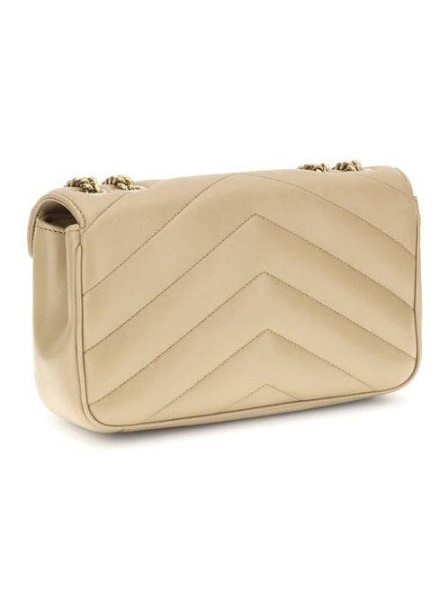 Saint Laurent Beige Lamb Ovis Aries Aries Shoulder Bag