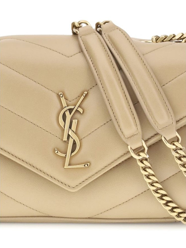 Saint Laurent Beige Lamb Ovis Aries Aries Shoulder Bag