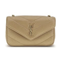 Saint Laurent Beige Lamb Ovis Aries Aries Shoulder Bag
