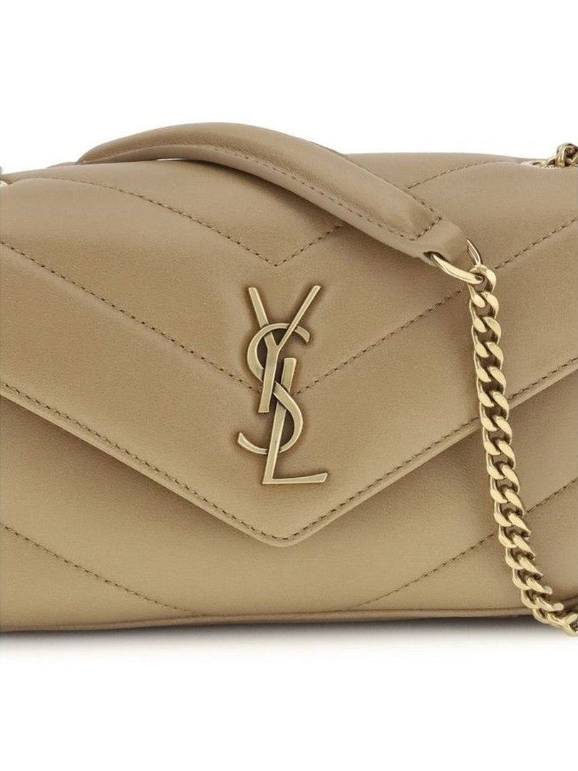 Saint Laurent Beige Lamb Ovis Aries Aries Shoulder Bag