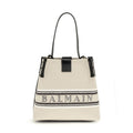 Balmain Beige Cotton Shoulder Bag