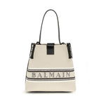 Balmain Beige Cotton Shoulder Bag