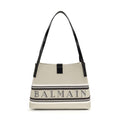 Balmain Beige Cotton Shoulder Bag