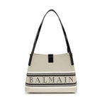 Balmain Beige Cotton Shoulder Bag