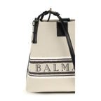 Balmain Beige Cotton Shoulder Bag