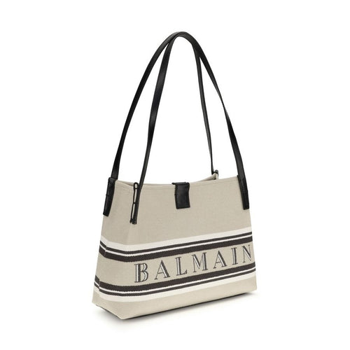 Balmain Beige Cotton Shoulder Bag
