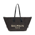 Balmain Black Raffia Shoulder Bag