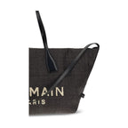 Balmain Black Raffia Shoulder Bag