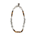 Dolce & Gabbana Silver Tone Brass Chain Beaded Gem DG Logo Bracelet