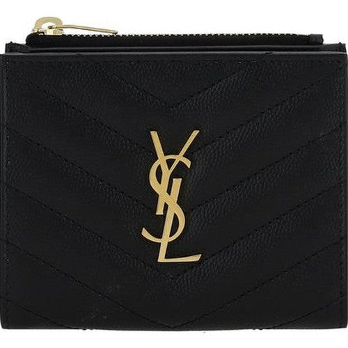 Saint Laurent Black Calf Leather Bos Taurus Wallet