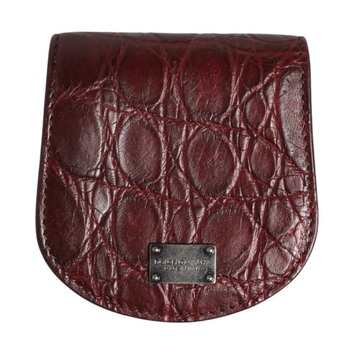 Dolce & Gabbana Burgundy Exotic Skin Condom Case Holder Pocket Wallet