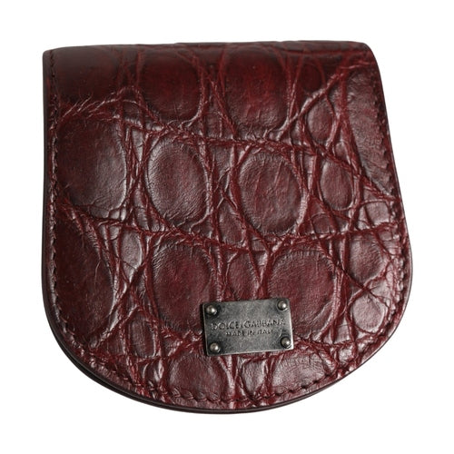 Dolce & Gabbana Burgundy Exotic Skin Condom Case Holder Pocket Wallet