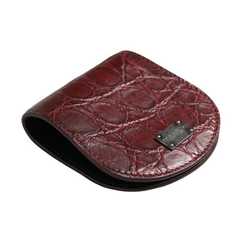 Dolce & Gabbana Burgundy Exotic Skin Condom Case Holder Pocket Wallet