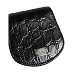 Dolce & Gabbana Black Exotic Skin Condom Case Holder Pocket Wallet