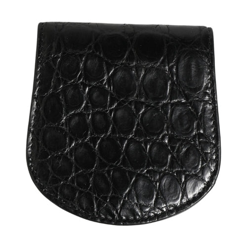 Dolce & Gabbana Black Exotic Skin Condom Case Holder Pocket Wallet