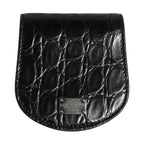 Dolce & Gabbana Black Exotic Skin Condom Case Holder Pocket Wallet