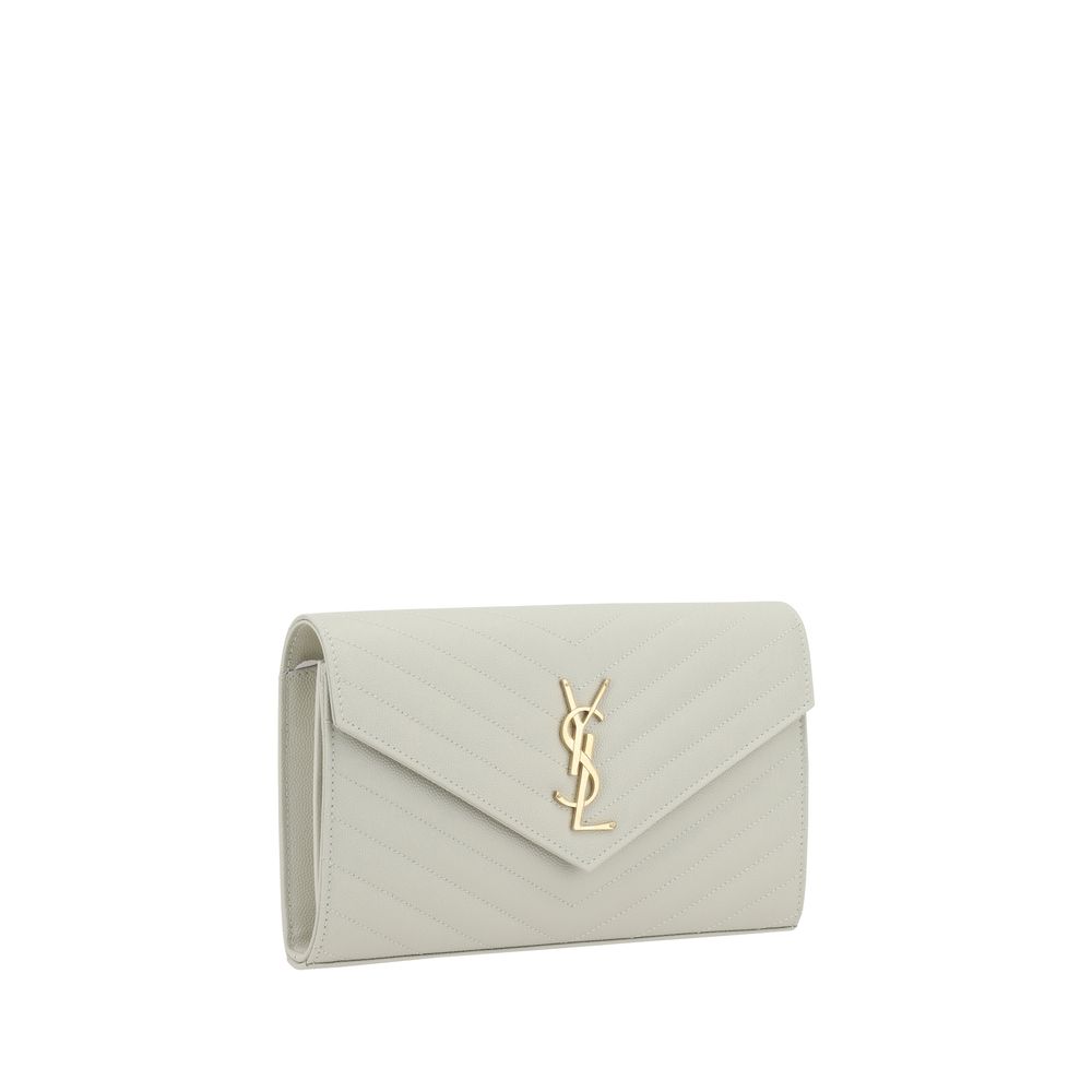 Saint Laurent White Calf Leather Bos Taurus Shoulder Bag