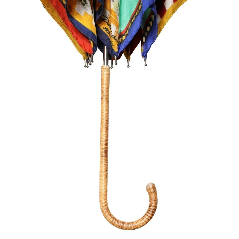 Dolce & Gabbana Multicolor Carretto Siciliano Print Collapsible Umbrella