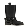 Ganni Black Calf Leather Bos Taurus Flat Boots