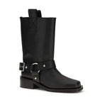 Ganni Black Calf Leather Bos Taurus Flat Boots