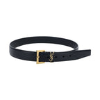 Saint Laurent Black Calf Leather Bos Taurus Regular Belt