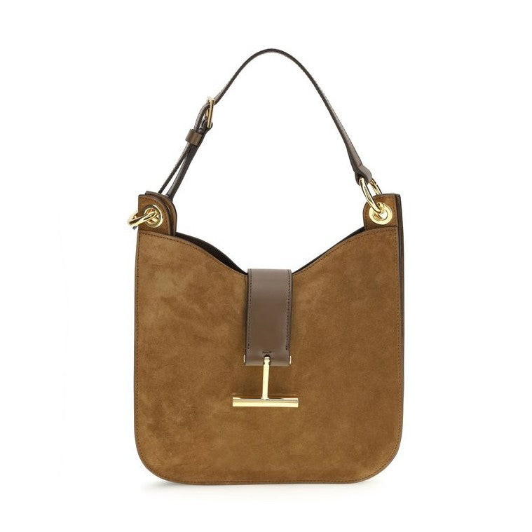 Tom Ford Brown Calf Leather Bos Taurus Shoulder Bag