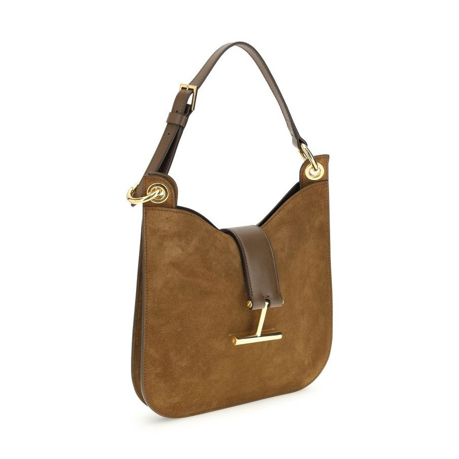 Tom Ford Brown Calf Leather Bos Taurus Shoulder Bag