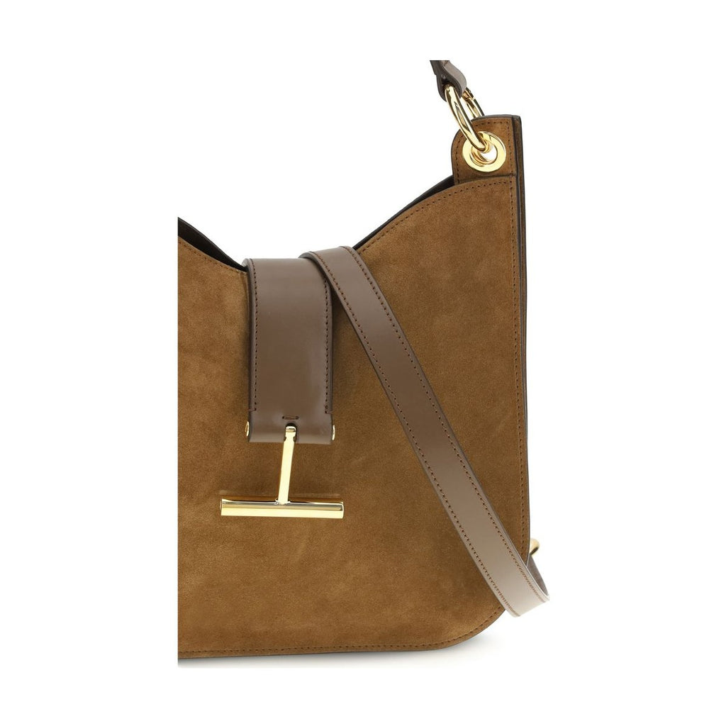 Tom Ford Brown Calf Leather Bos Taurus Shoulder Bag