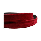 Dolce & Gabbana Men Burgundy Velvet Cotton Metal Buckle Belt