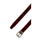 Dolce & Gabbana Men Burgundy Velvet Cotton Metal Buckle Belt