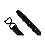 Dolce & Gabbana Men Black Exotic Leather Logo Buckle Belt