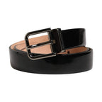 Dolce & Gabbana Men Black Classic Leather Metal Buckle Belt