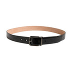 Dolce & Gabbana Men Black Classic Leather Metal Buckle Belt