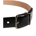 Dolce & Gabbana Men Black Classic Leather Metal Buckle Belt