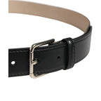 Dolce & Gabbana Men Beige Woven Leather Metal Buckle Belt