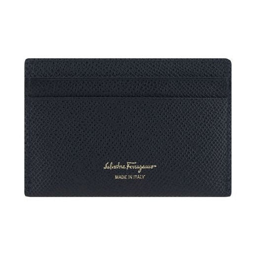 Ferragamo Black Calf Leather Bos Taurus Wallet