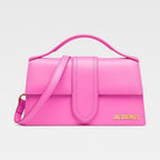 Jacquemus Neon Pink Leather Le Grand Bambino Handbag