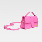 Jacquemus Neon Pink Leather Le Grand Bambino Handbag