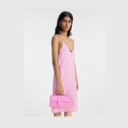 Jacquemus Neon Pink Leather Le Grand Bambino Handbag