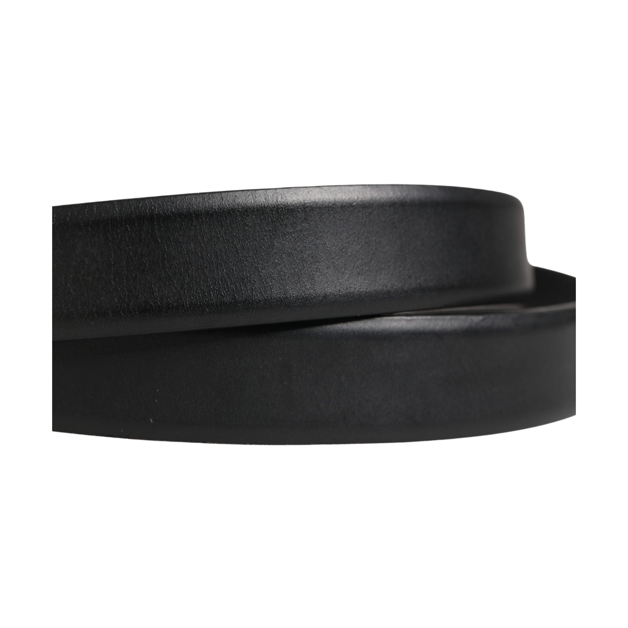 Dolce & Gabbana Men Black Classic Leather Metal Buckle Belt