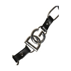 Dolce & Gabbana Black Leather Silver Chain Bag Accessory Shoulder Strap