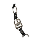 Dolce & Gabbana Black Leather Silver Chain Bag Accessory Shoulder Strap