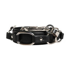Dolce & Gabbana Black Leather Silver Chain Bag Accessory Shoulder Strap